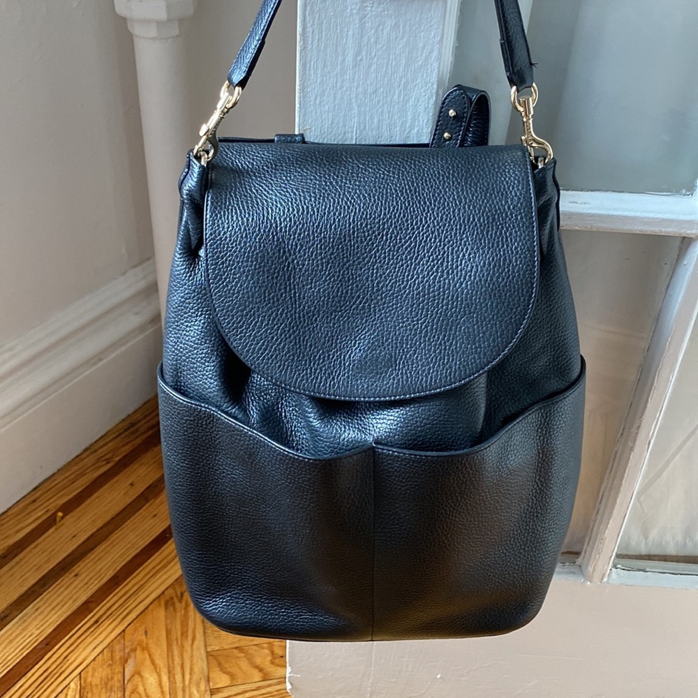 Cuyana Black Leather Backpack